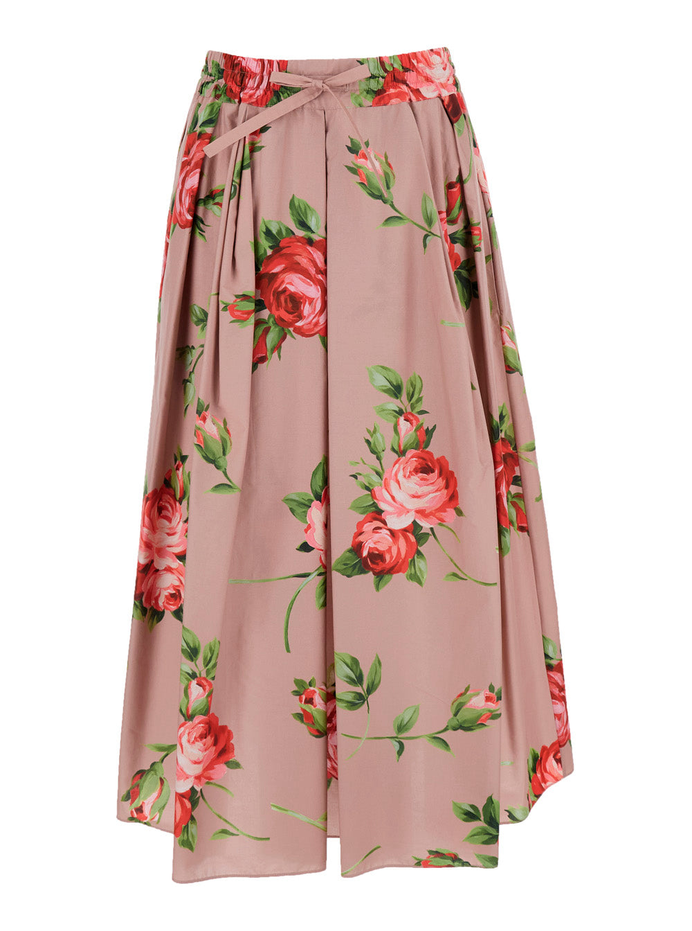 Dolce & Gabbana Women Pink Skirt With Elasticated Waist And All-Over Floral Print In Cotton For Women DOLCE & GABBANA