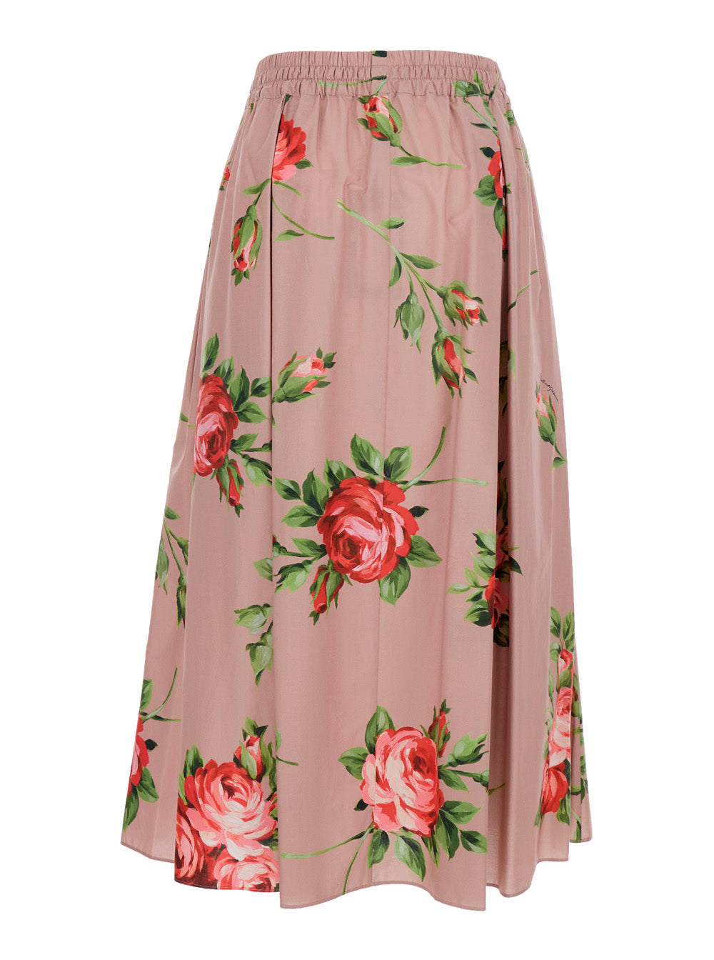 Dolce & Gabbana Women Pink Skirt With Elasticated Waist And All-Over Floral Print In Cotton For Women DOLCE & GABBANA
