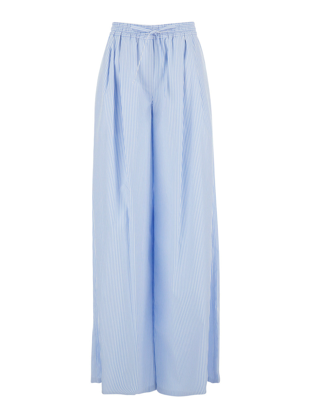 Dolce & Gabbana Women Blue Pants With Elastic Waist And Striped Motif In Women's Fabric DOLCE & GABBANA