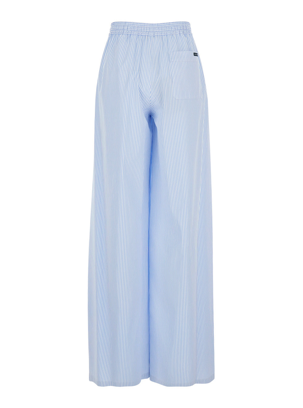 Dolce & Gabbana Women Blue Pants With Elastic Waist And Striped Motif In Women's Fabric DOLCE & GABBANA