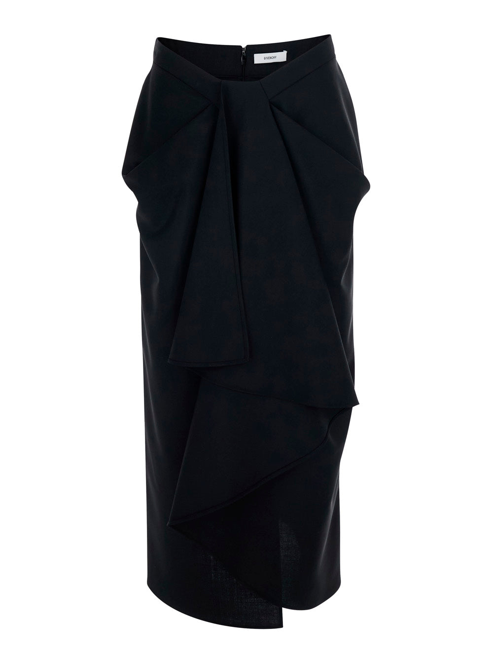 Givenchy Women Black Pencil Skirt With Wrap Design In Black Fabric For Women GIVENCHY