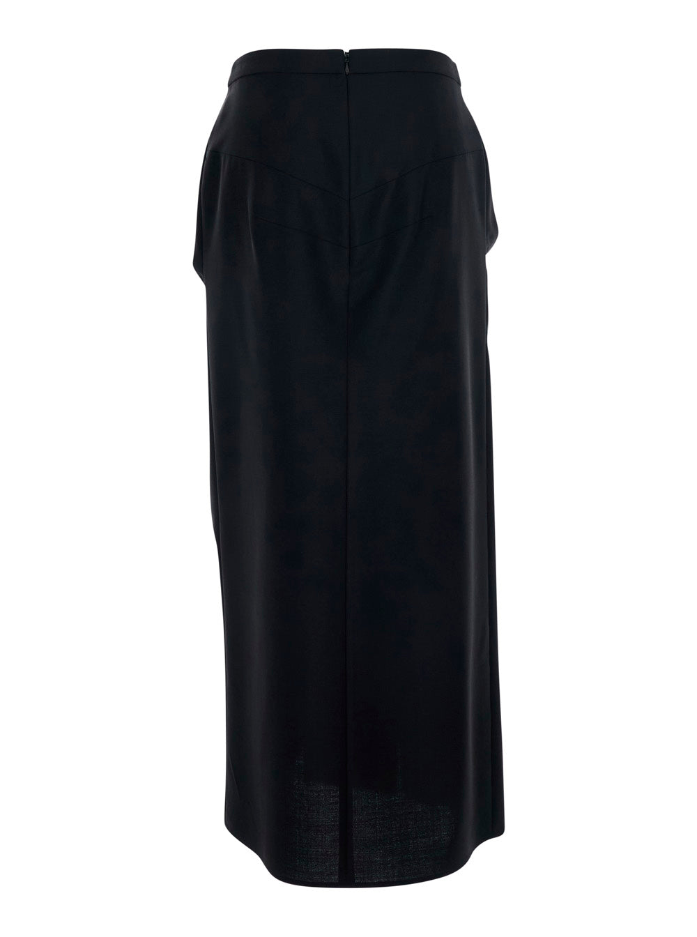 Givenchy Women Black Pencil Skirt With Wrap Design In Black Fabric For Women GIVENCHY