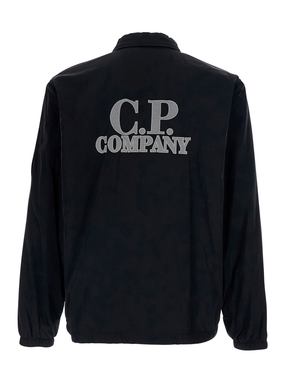 C.P. Company Men Black Jacket With Logo On The Front And Back And Logo Plate On The Sleeve In Tech Fabric Men C.P. COMPANY