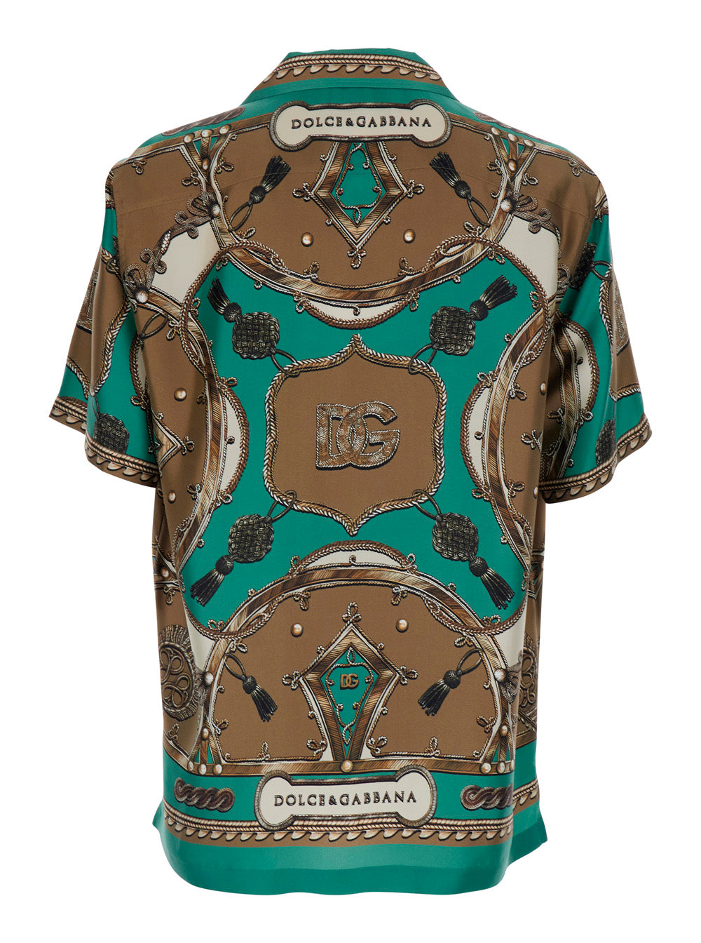Dolce & Gabbana Men Multicolor Bowling Shirt With Cuban Collar And All-Over Floral Print In Silk For Men DOLCE & GABBANA