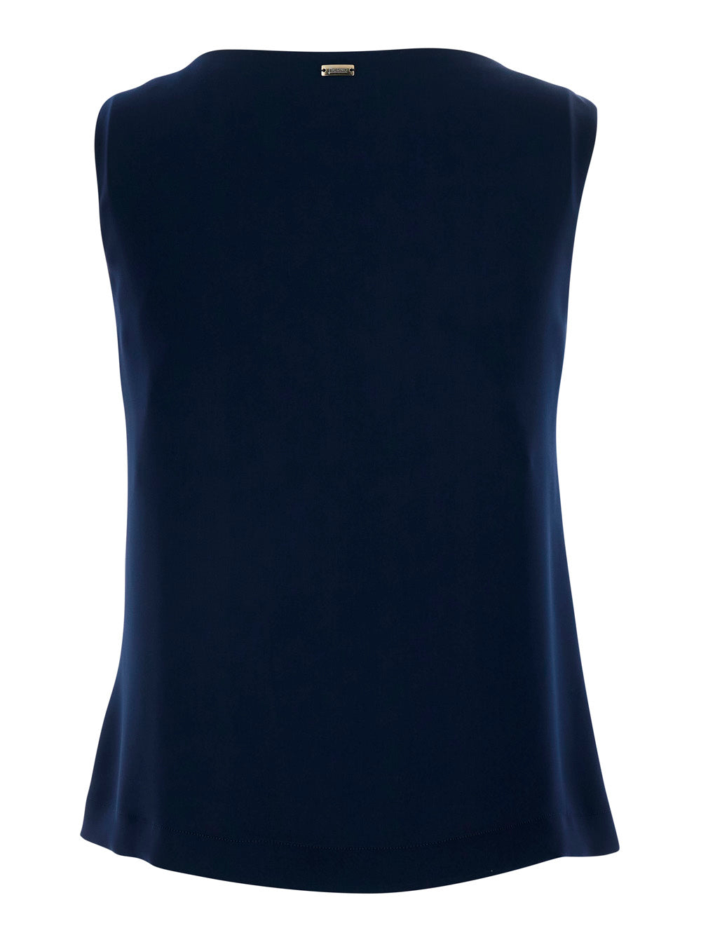 Herno Women Blue Top With V-Neck And Sleeveless In Tech Fabric Woman HERNO