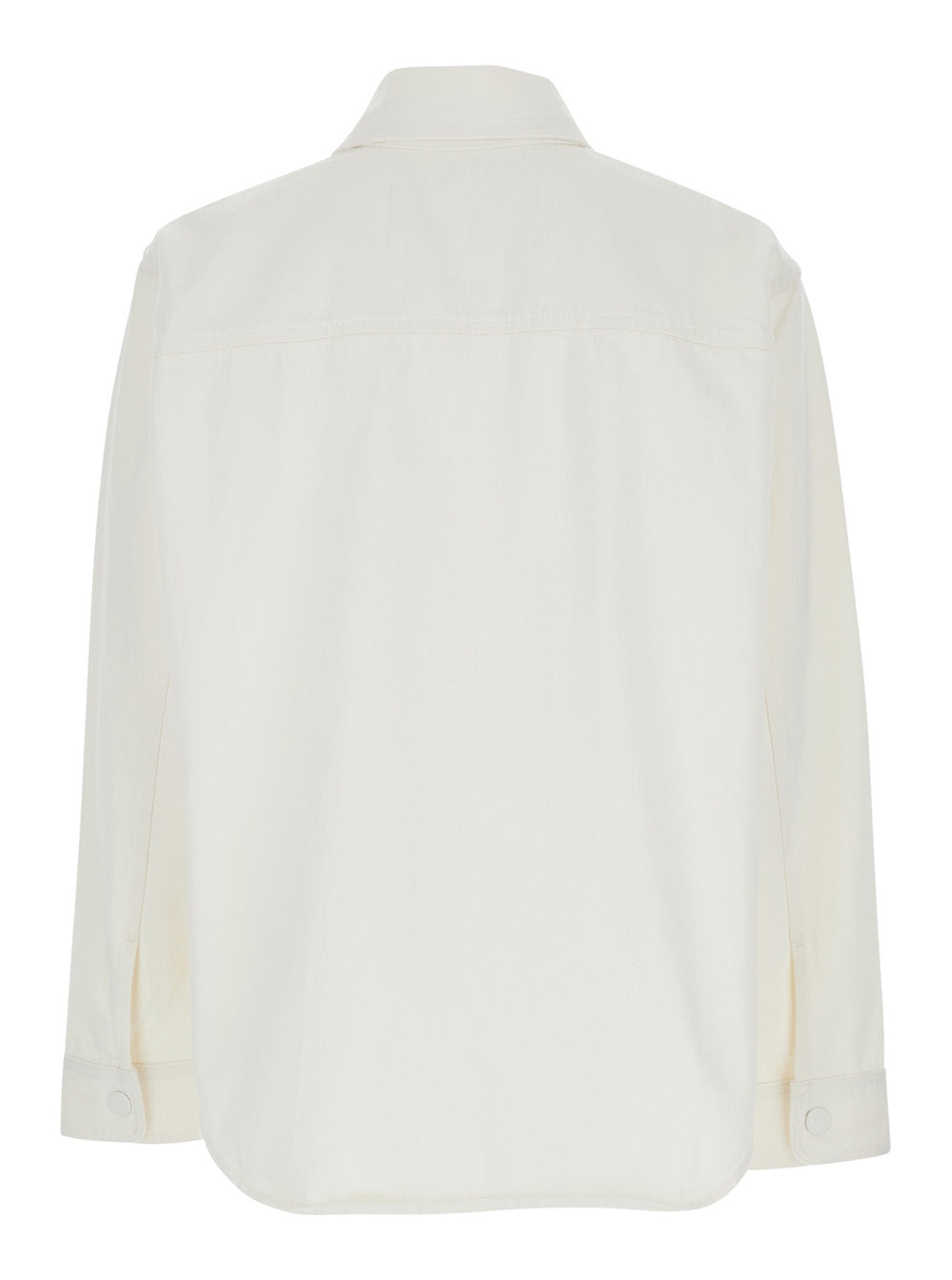 Ami Paris Men White Long-Sleeved Shirt With Classic Collar And Ami De Coeur Logo Embroidered On The Front In Cotton For Men AMI PARIS