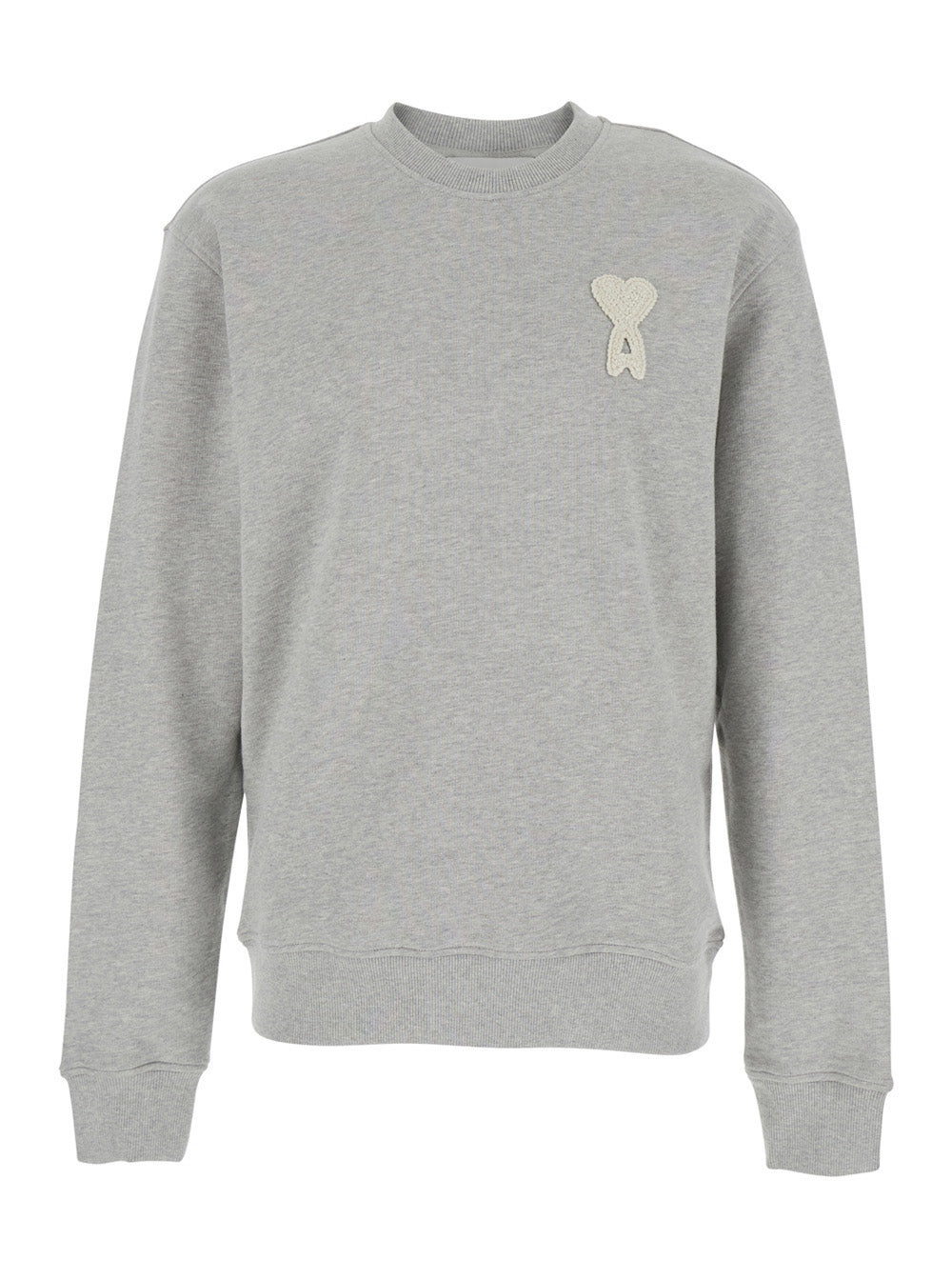 Ami Paris Men Crewneck Classic Fit With Ami De Coeur Knitted Patch AMI PARIS