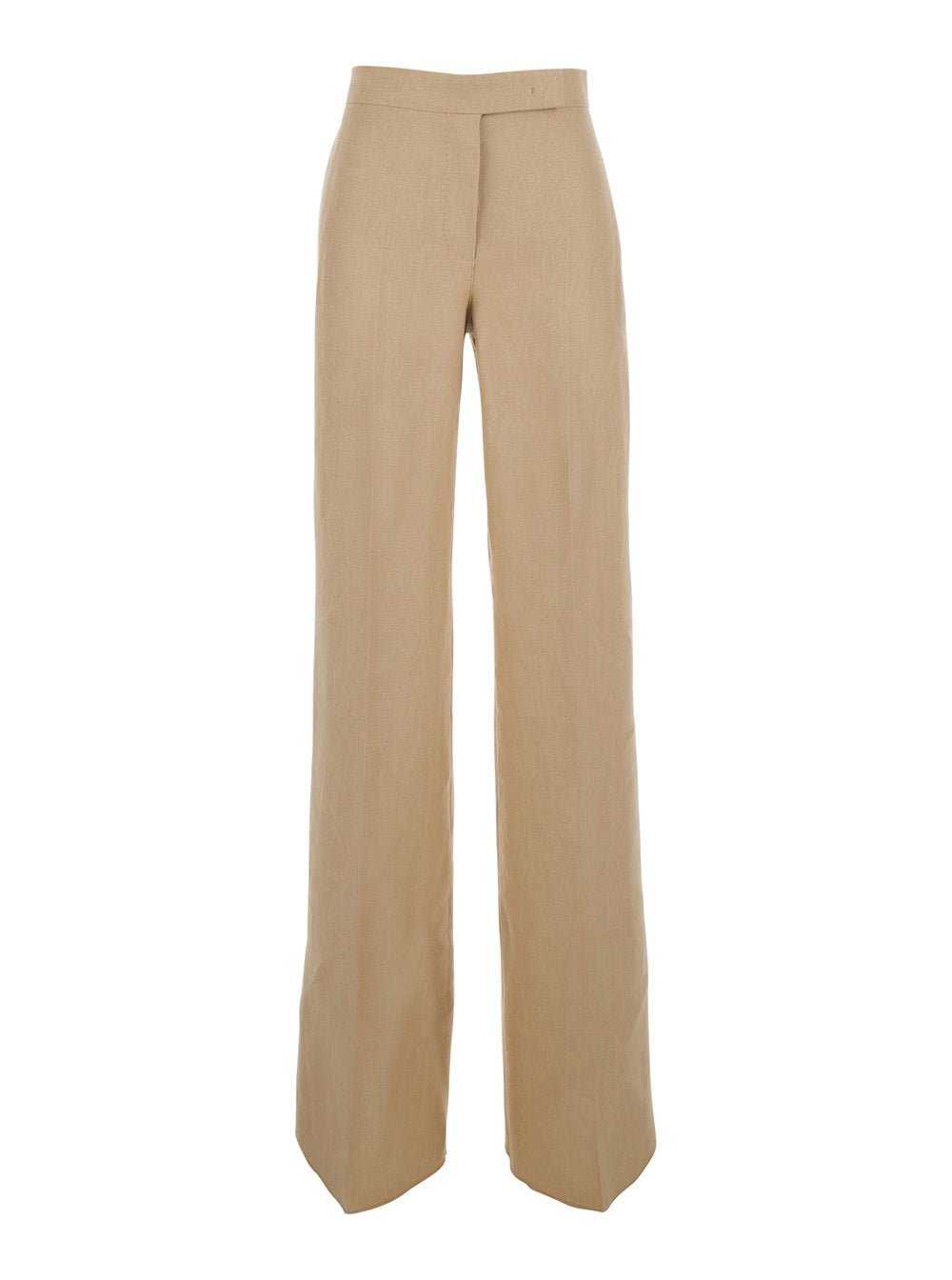 Max Mara Women Beige 'Mxsbig' Straight Leg Pants For In Linen Women MAX MARA