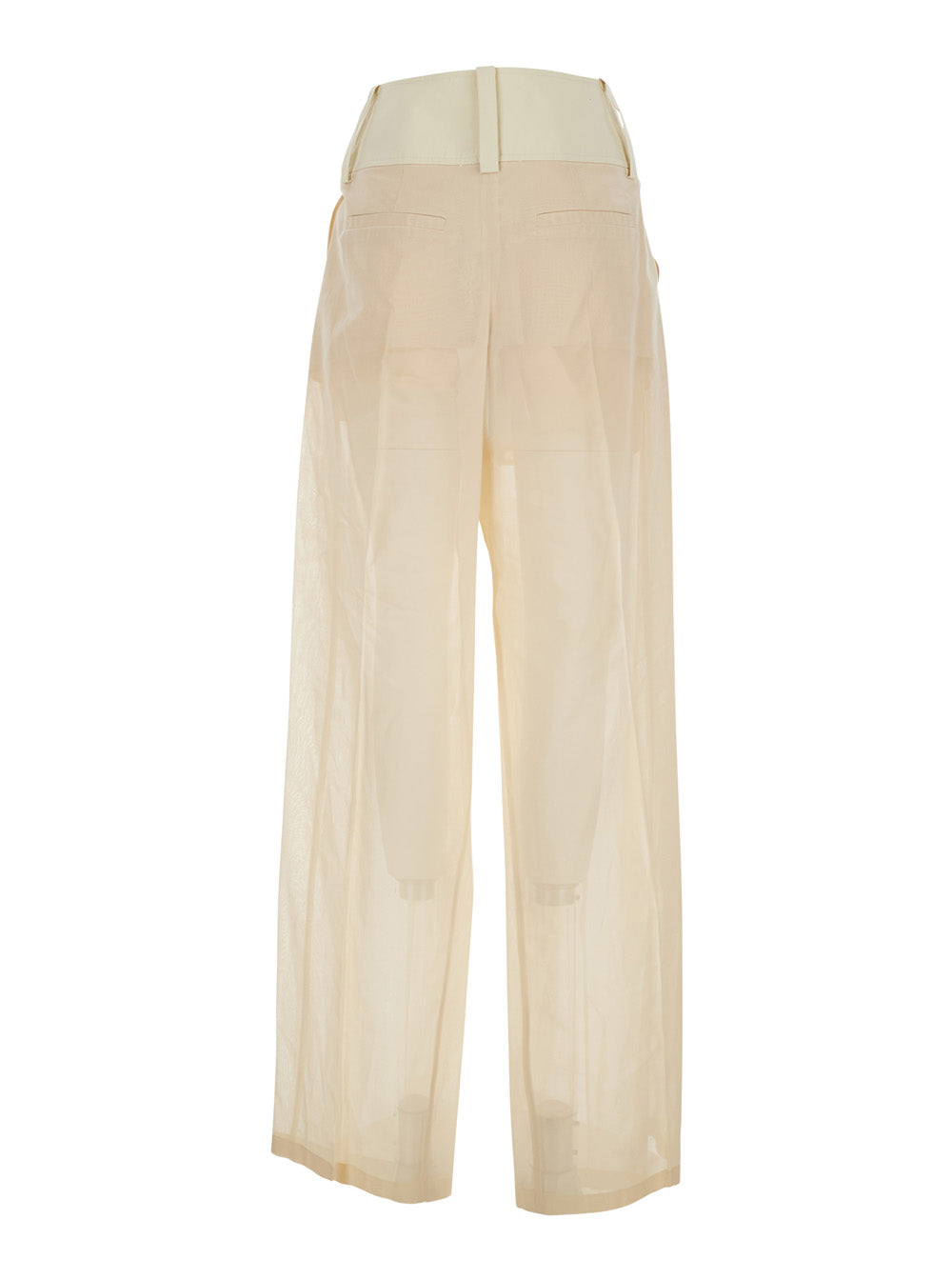Sportmax Women Spsferito Pants With Elegant Design In White Cotton For Women SPORTMAX