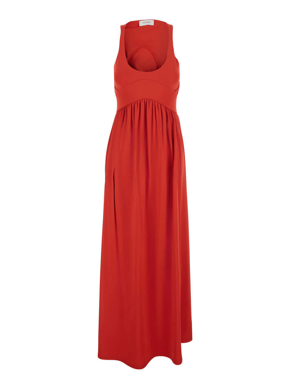 Sportmax Women 'Panino' Red Sleevelesss Long Dress With Round Neckline And Cut-Out On The Back In Stretch Viscose For Women SPORTMAX