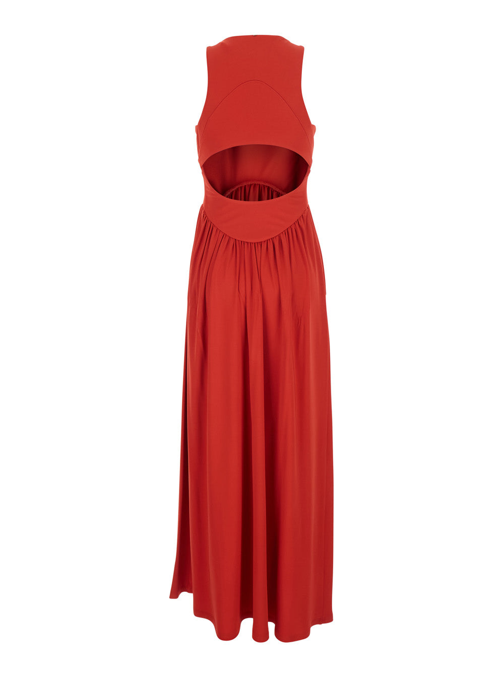 Sportmax Women 'Panino' Red Sleevelesss Long Dress With Round Neckline And Cut-Out On The Back In Stretch Viscose For Women SPORTMAX