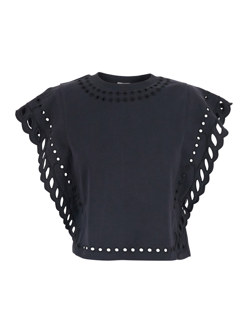 Isabel Marant Etoile Women Black T-Shirt 'Odyle-Gc' With Round Neck And Short Sleeves In Cotton For Women ISABEL MARANT ETOILE