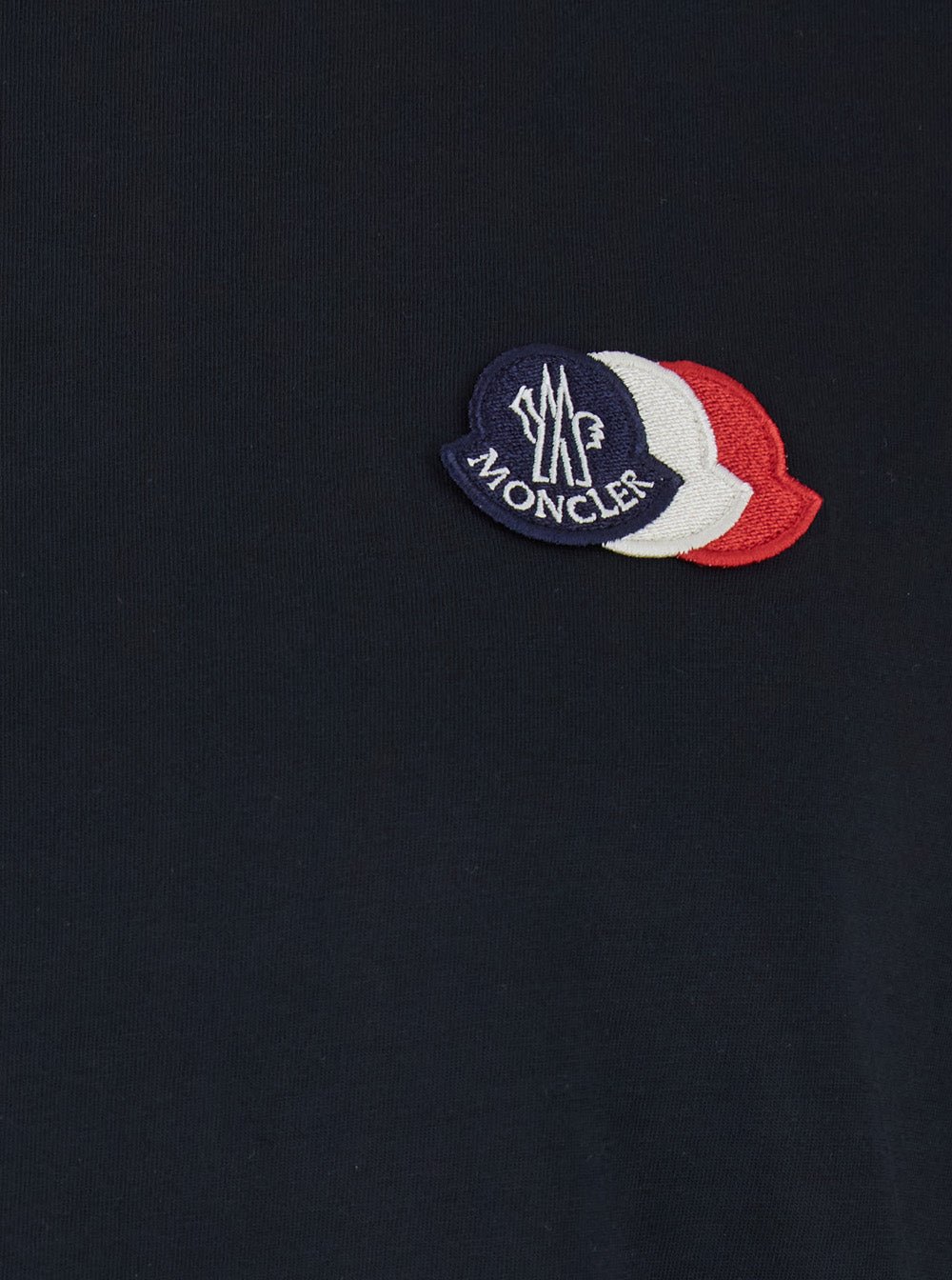 Moncler Men Blue T-Shirt With Logo Print On The Front In Cotton For Men MONCLER