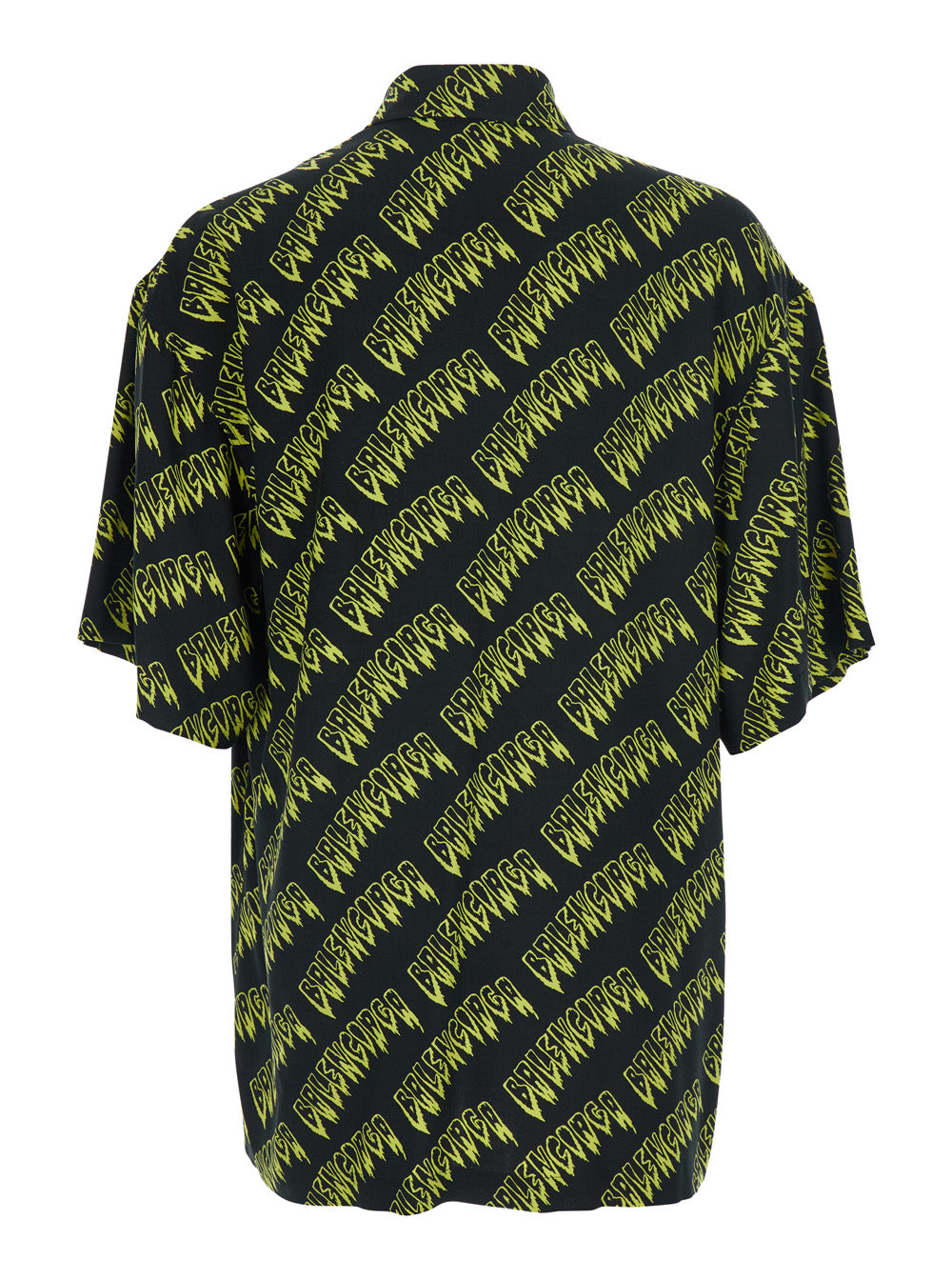 Balenciaga Men 'Creeper' Multicolor Shirt With Classic Collar And All-Over Logo Motif In Viscose For Men BALENCIAGA