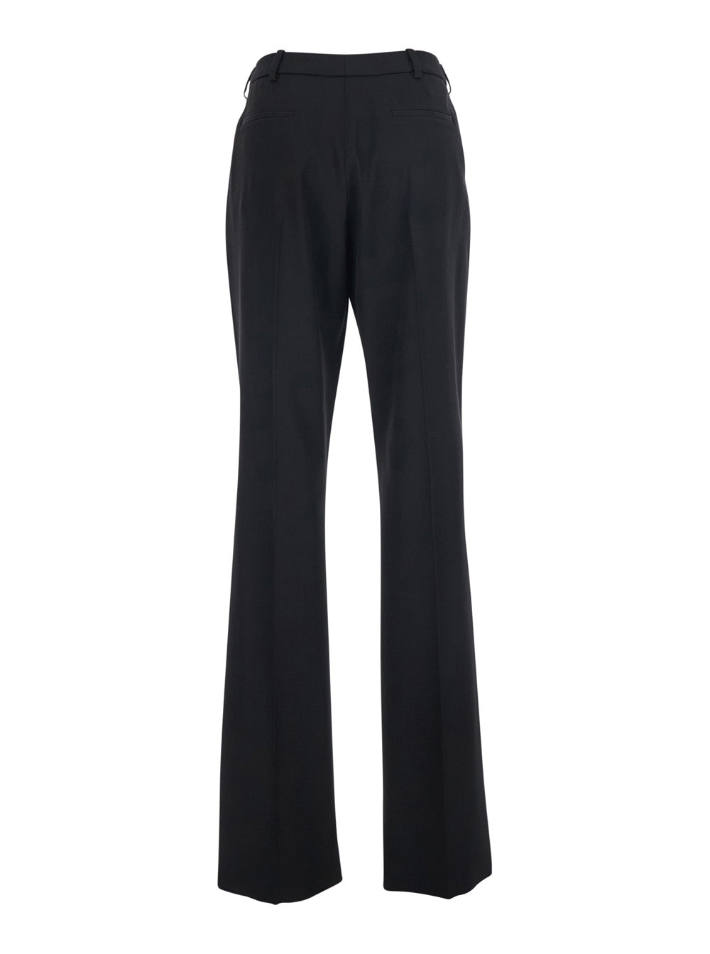 Balenciaga Women Black Straight-Leg Pants With Front Pleats In Wool For Women BALENCIAGA