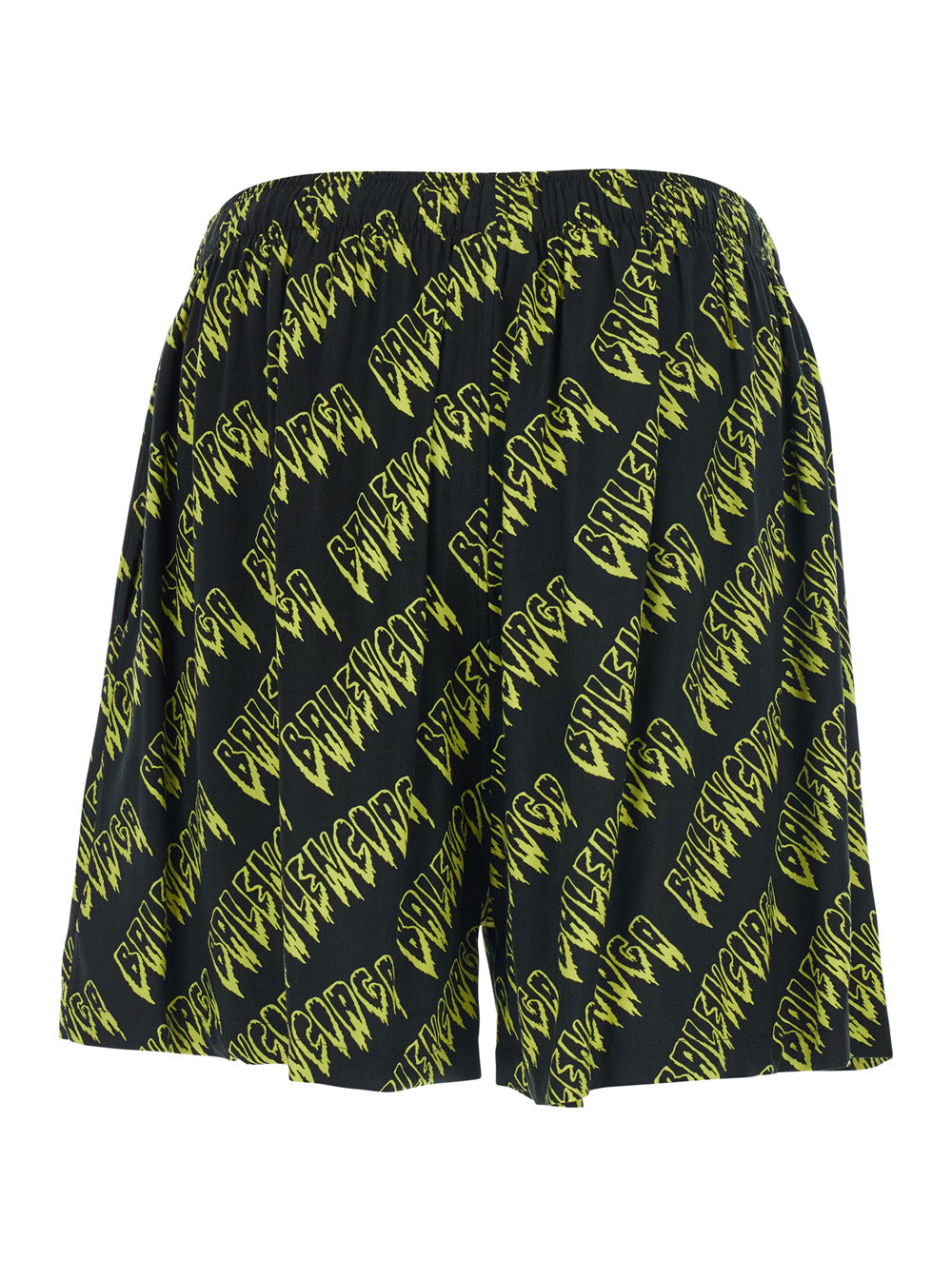 Balenciaga Men Creeper Viscose Yellow Shorts With Side Pockets For Men BALENCIAGA