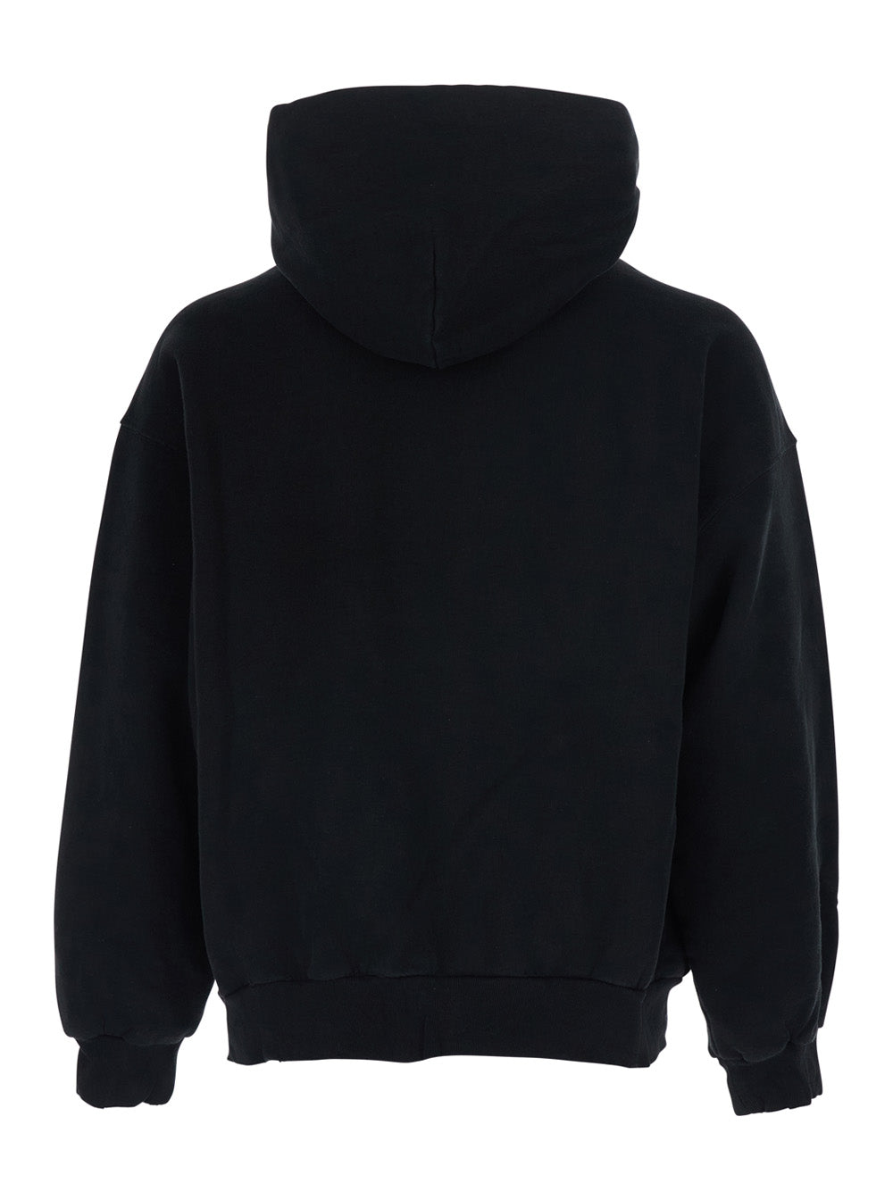 Balenciaga Men Black Cotton 'Medium Fit Hoodie' With Fixed Hood For Women BALENCIAGA