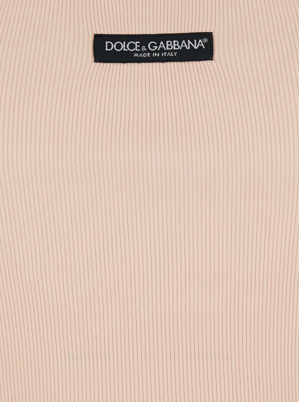 Dolce & Gabbana Women Pink Sleeveless Top With Round Neck And Logo Patch On The Front In Cotton For Women DOLCE & GABBANA