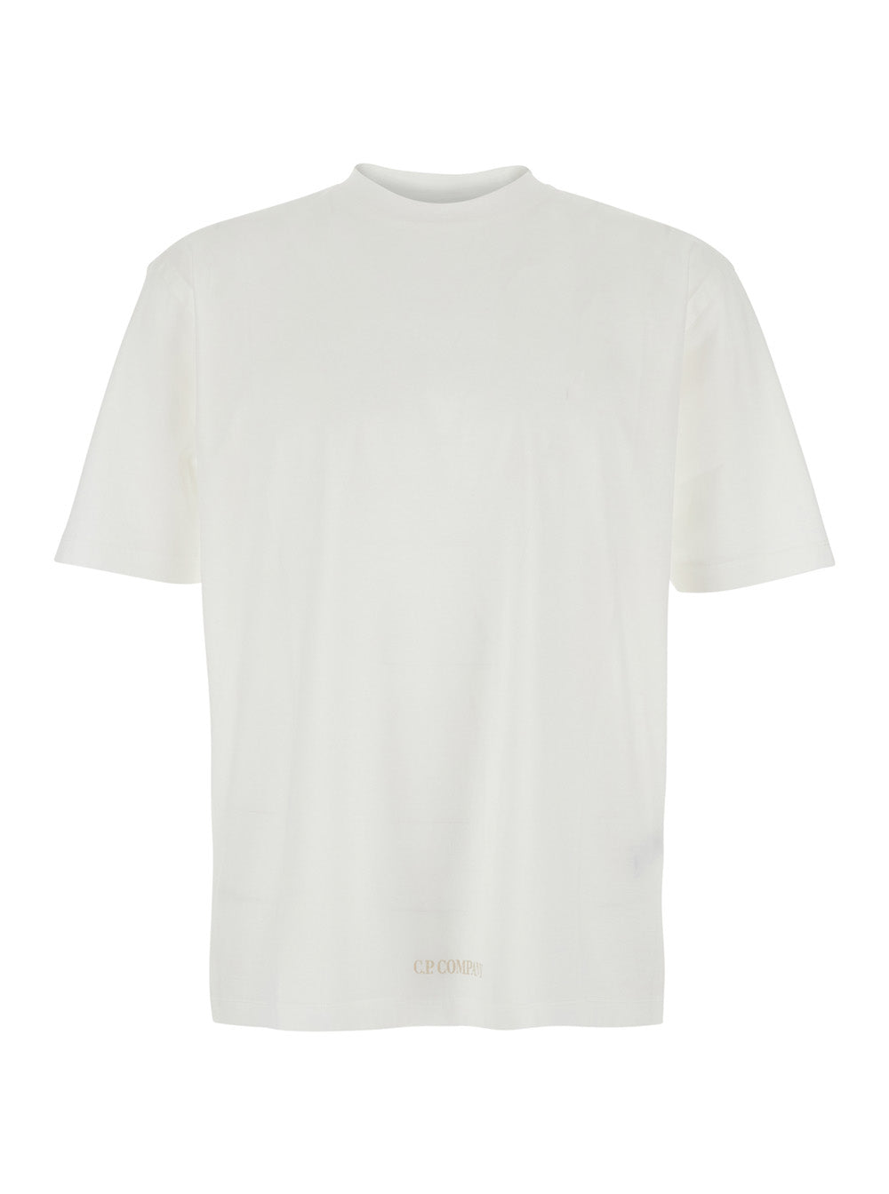 C.P. Company Men T-Shirt '0 Gravity' White With Round Neck And Short Sleeves In Cotton Men C.P. COMPANY