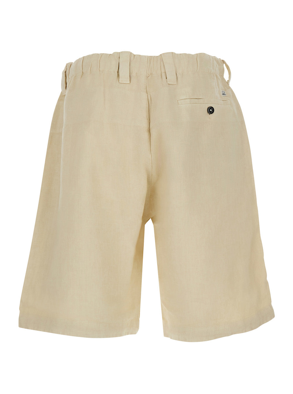 C.P. Company Men Shorts 'Lino' With Side Pockets Beige In Linen Men C.P. COMPANY