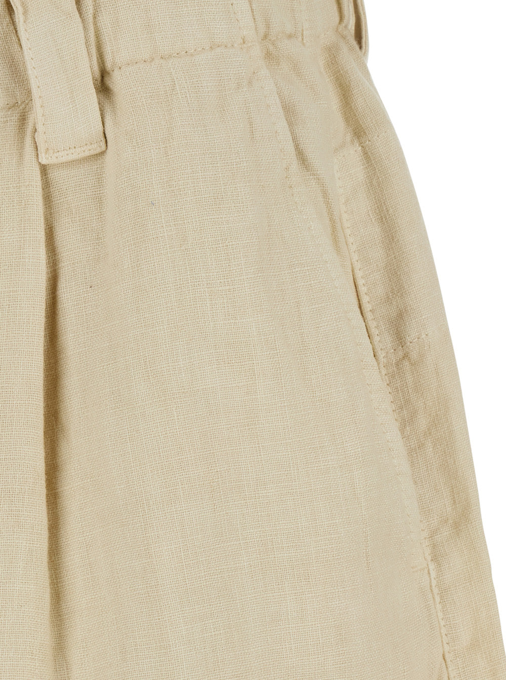 C.P. Company Men Shorts 'Lino' With Side Pockets Beige In Linen Men C.P. COMPANY