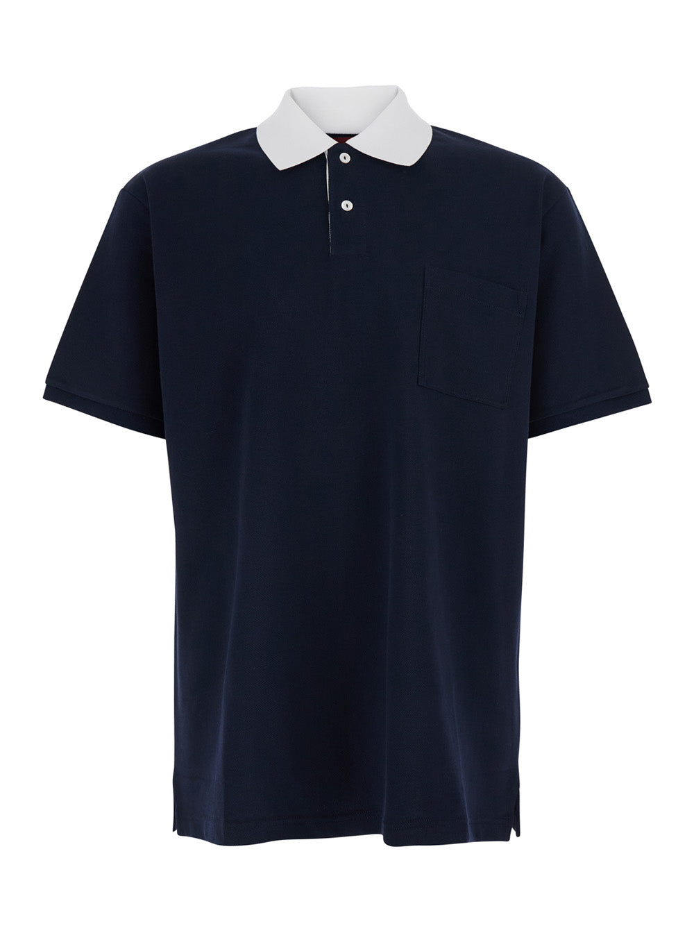 Gucci Men Blue T-Shirt 'Piquet + Web' With Round Neck And Short Sleeves For Men GUCCI