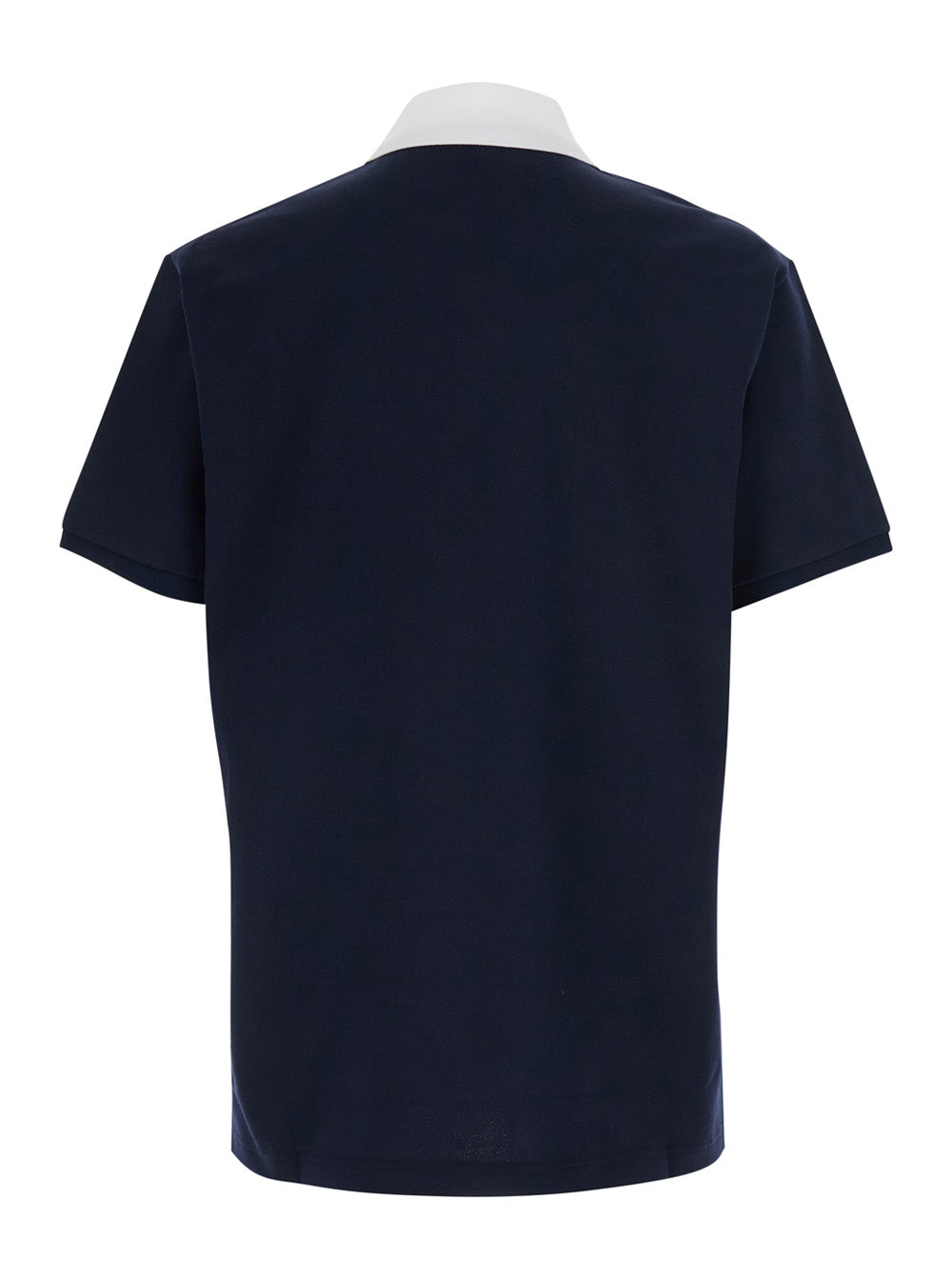 Gucci Men Blue T-Shirt 'Piquet + Web' With Round Neck And Short Sleeves For Men GUCCI
