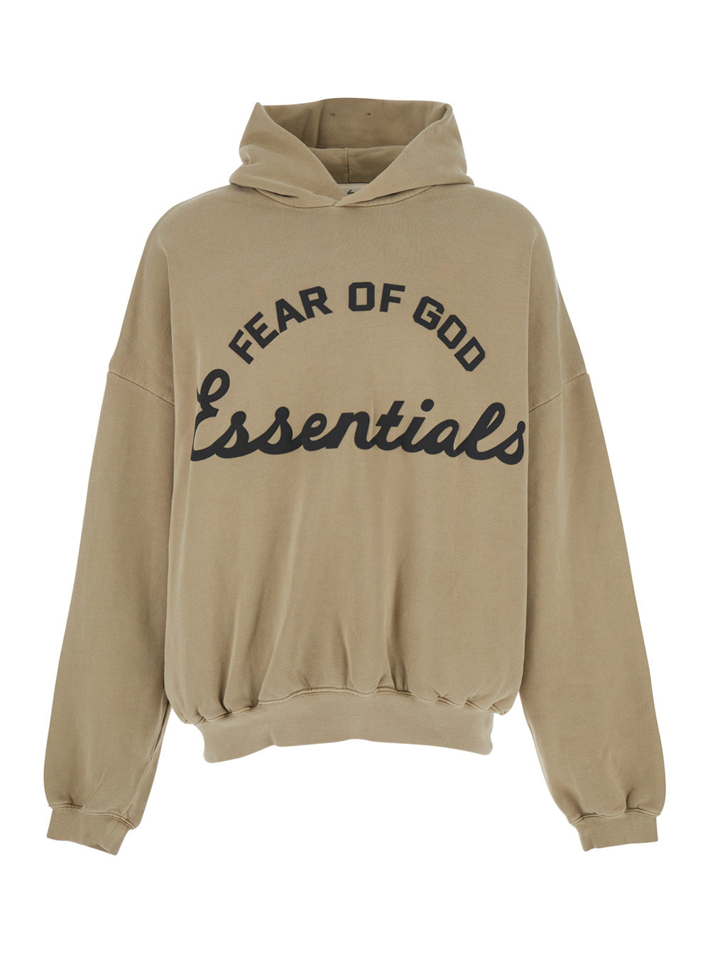 Fear Of God Men Hoodie 'Training 90'S Hoodie Essentials' Beige With Fixed Hood In Cotton For Men FEAR OF GOD