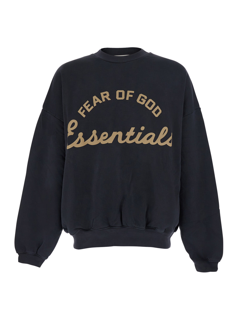 Fear Of God Men Sweatshirt 'Training 90'S Crewneck Sweatwshirt Essentials' Black With Front Logo Print In Cotton Men FEAR OF GOD