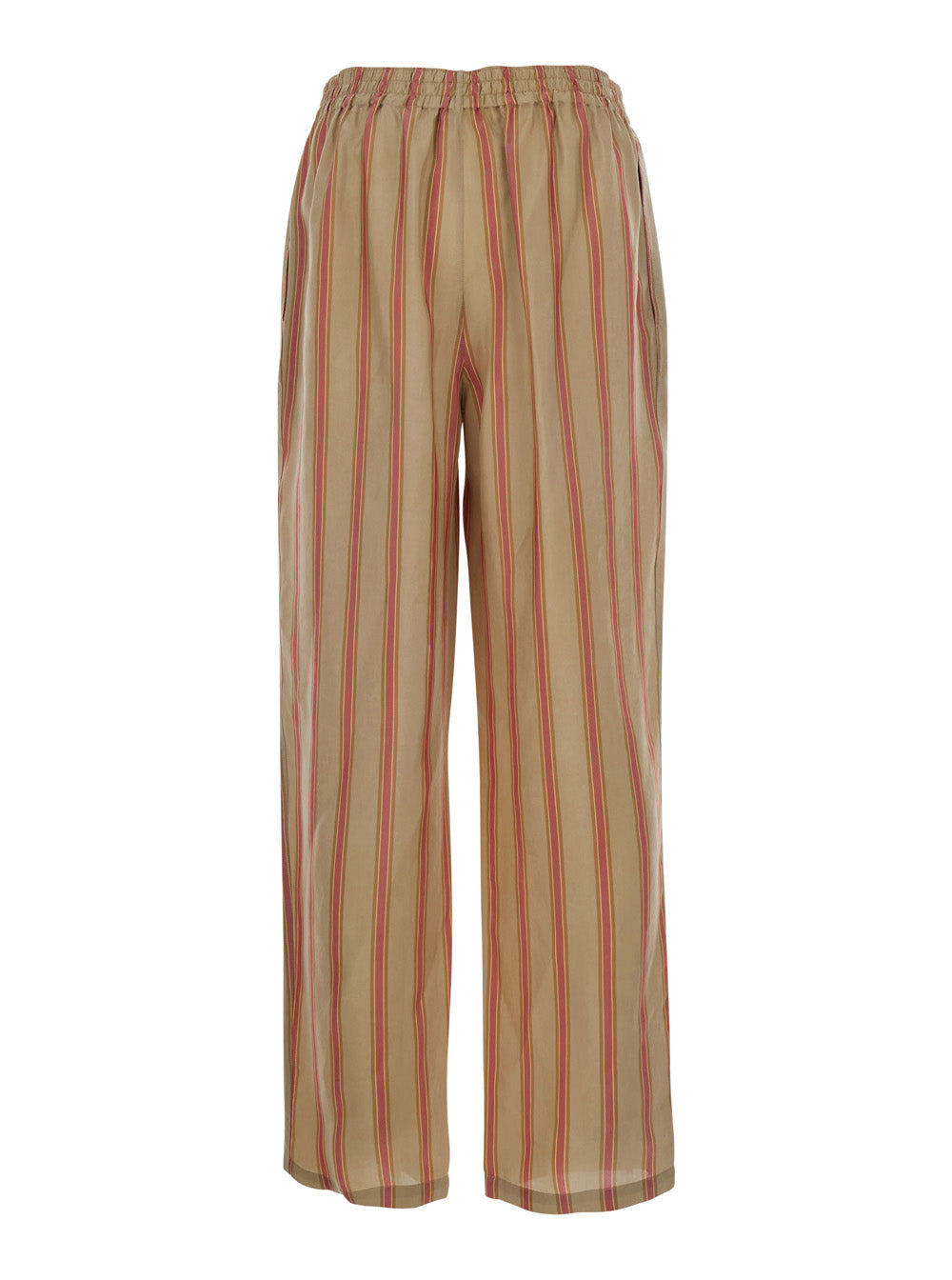 Saint Laurent Men Beige 'Strips' Pants With Elastic Waist And Side Pockets For Men SAINT LAURENT
