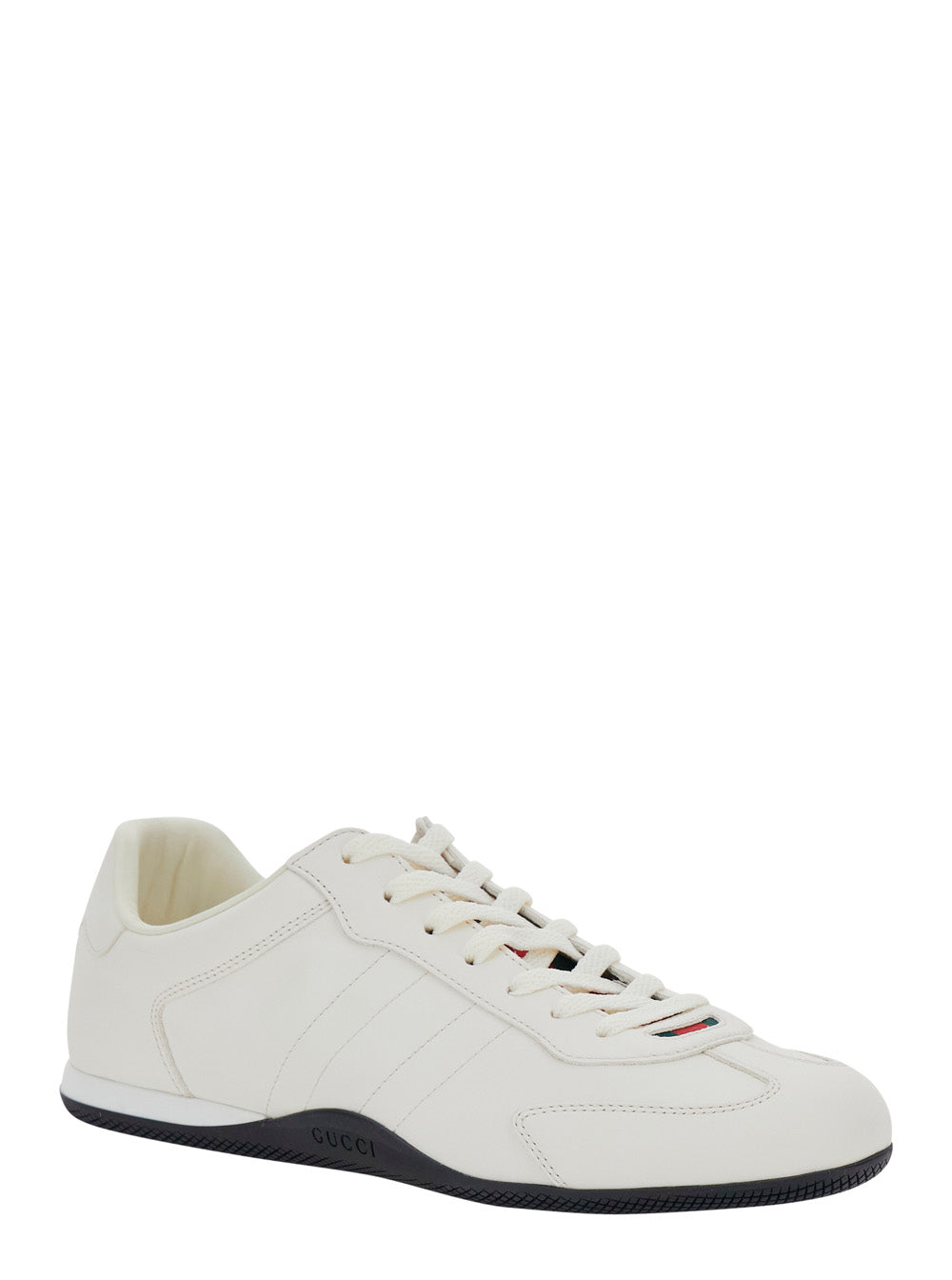 Gucci Men Sneakers 'Elan New' White With Black Leather Details For Women GUCCI
