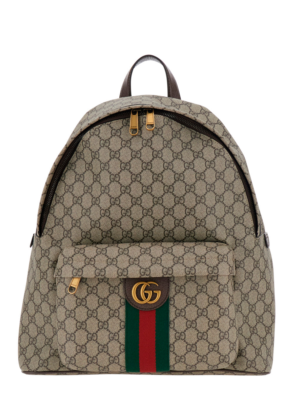 Gucci Men Ophidia Backpack Beige With Leather Details And Gg Logo In Tech Fabric For Women GUCCI