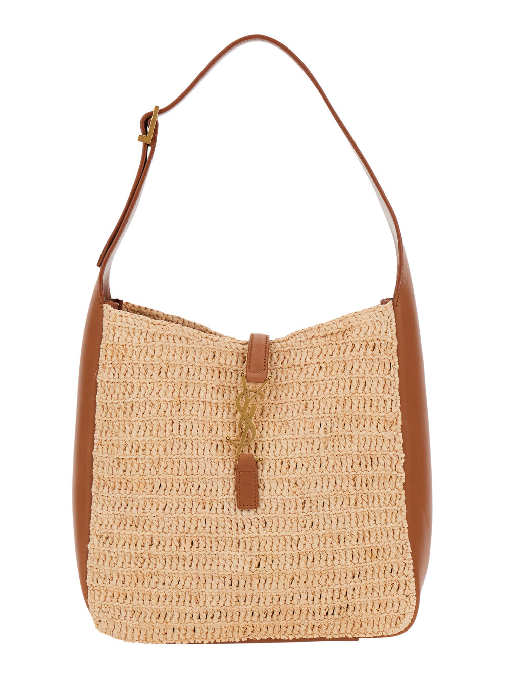 Saint Laurent Women Shoulder Bag 'Ysls Bo Mng S Le 5A7' With Raffia Beige Details For Women SAINT LAURENT