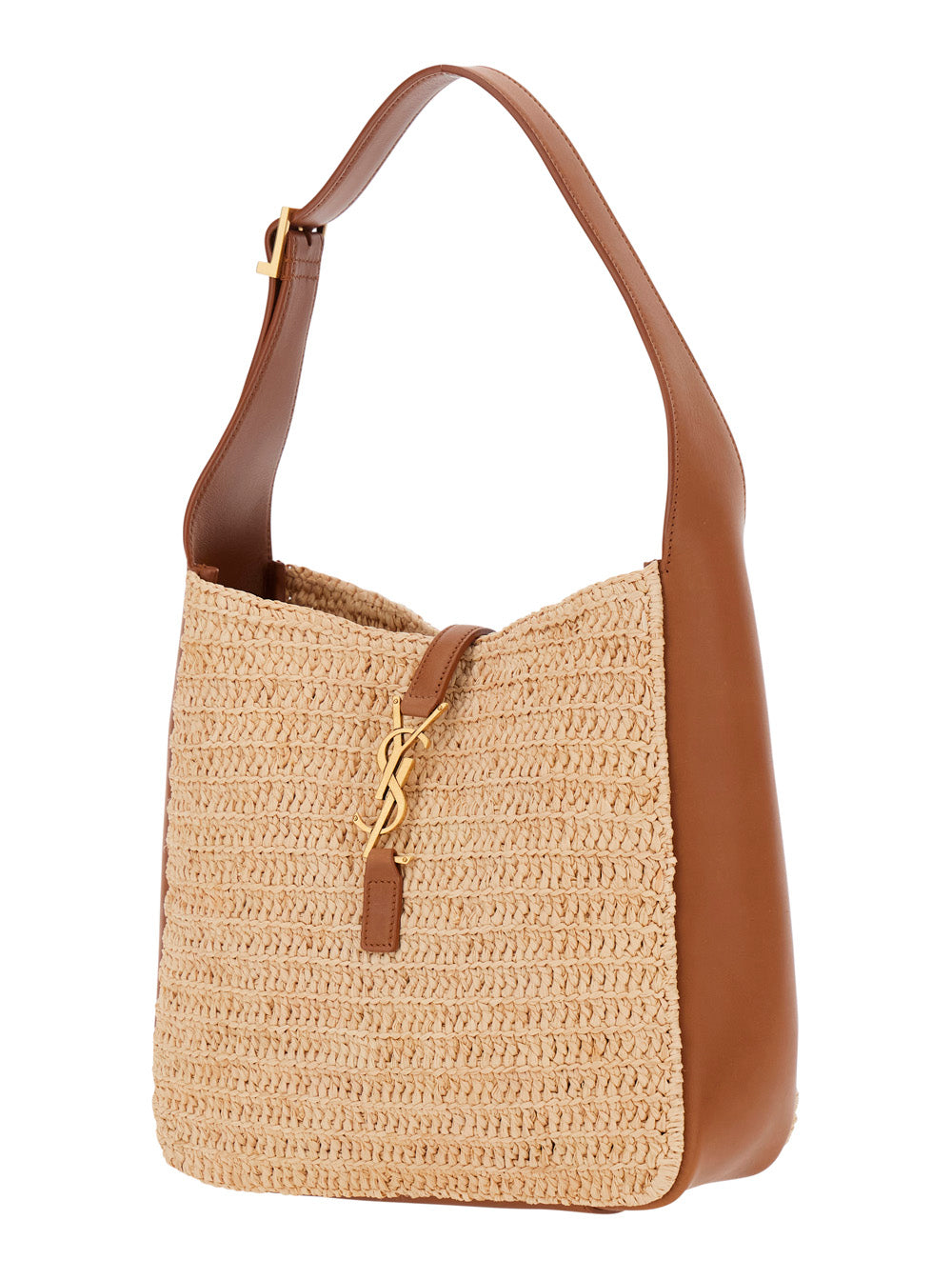 Saint Laurent Women Shoulder Bag 'Ysls Bo Mng S Le 5A7' With Raffia Beige Details For Women SAINT LAURENT