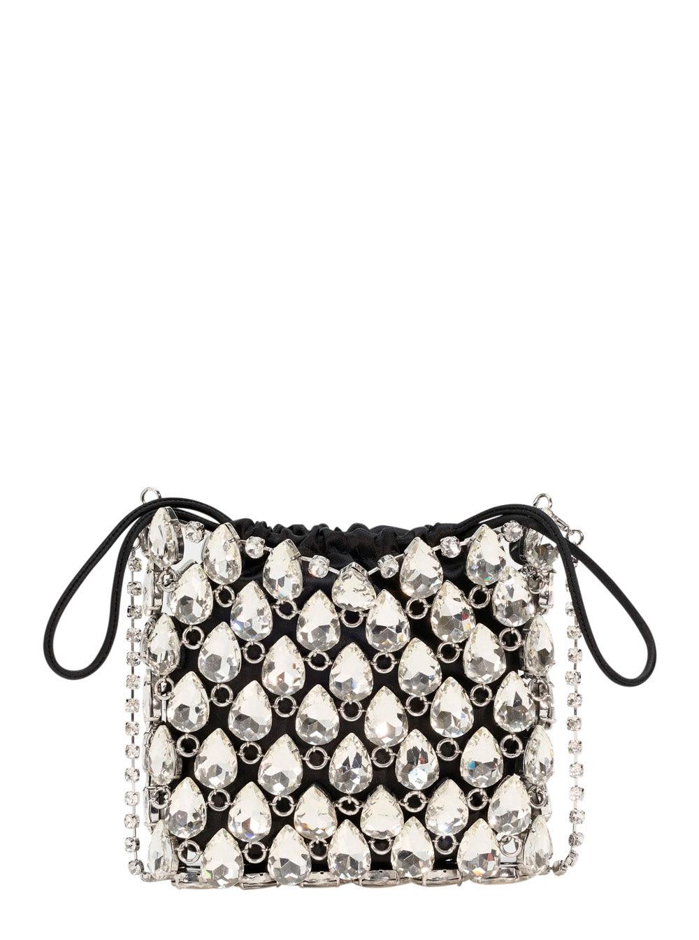 Self-Portrait Women Handbag 'Silver Crystal Chainmail Mini Bag' With Crystal Details SELF-PORTRAIT