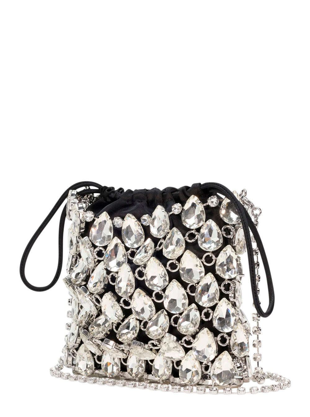 Self-Portrait Women Handbag 'Silver Crystal Chainmail Mini Bag' With Crystal Details SELF-PORTRAIT
