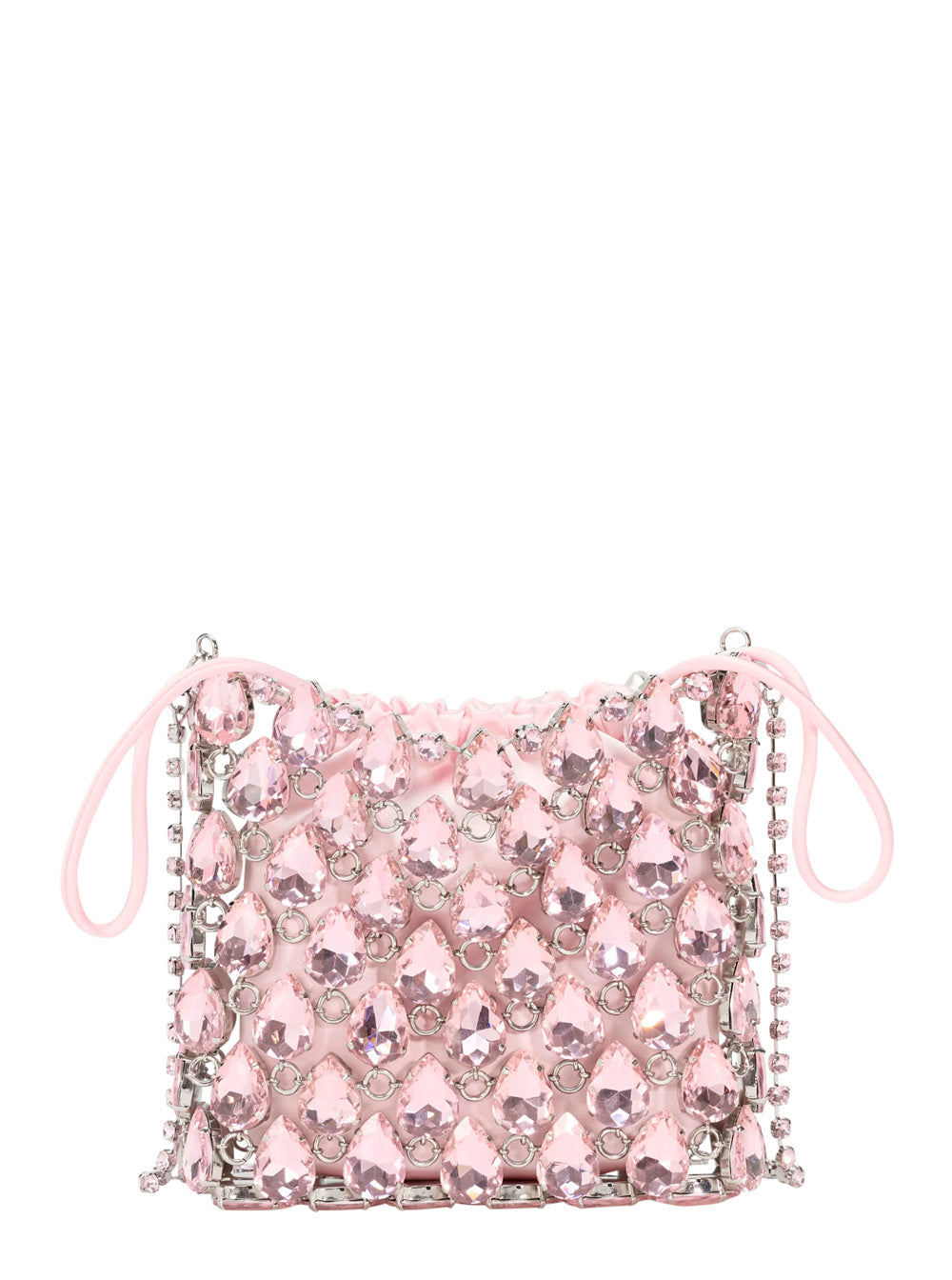 Self-Portrait Women Handbag 'Pink Crystal Chainmail Mini Bag' With Rhinestone Details - Tech Fabric - Pink - Women SELF-PORTRAIT