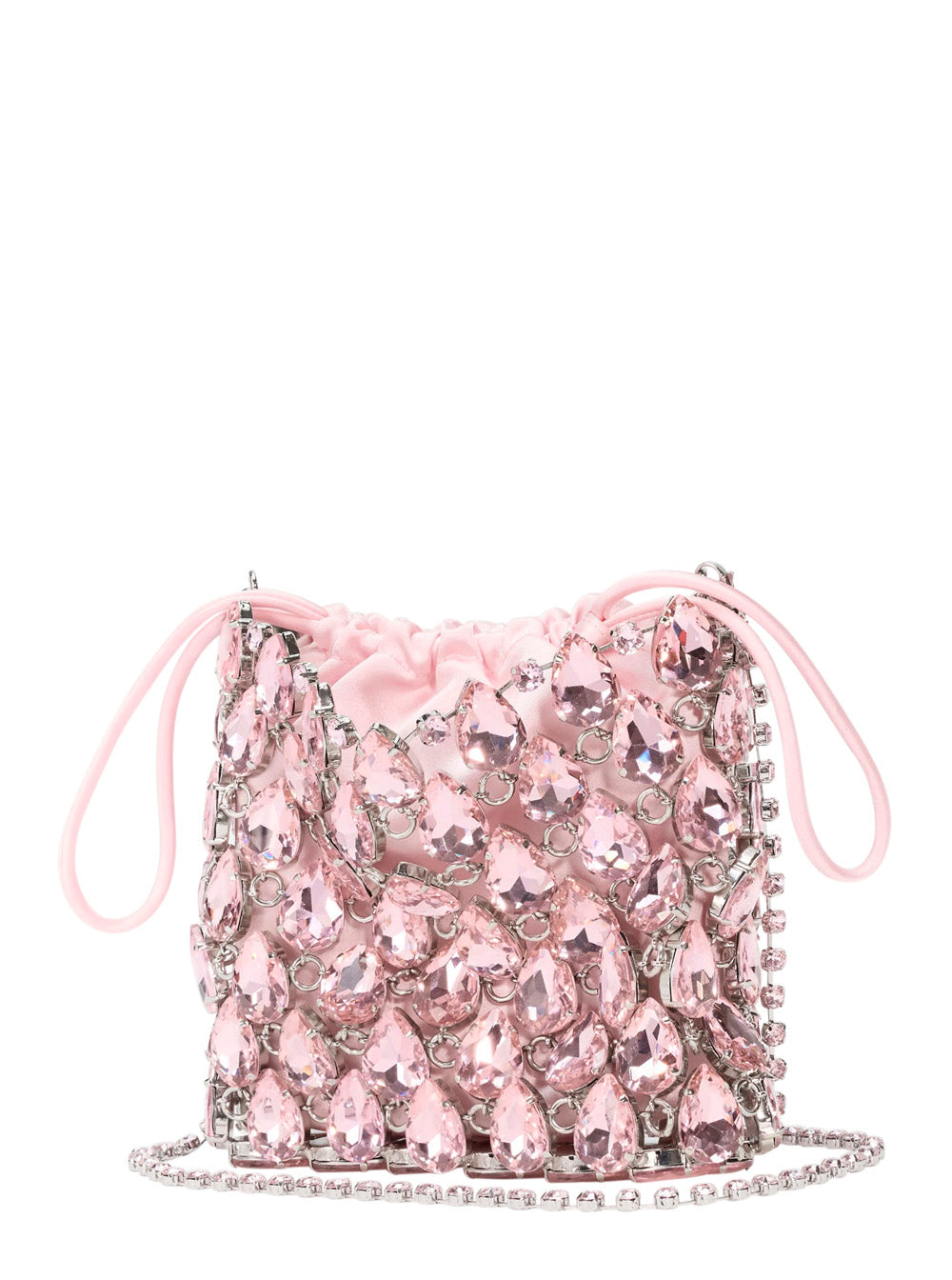 Self-Portrait Women Handbag 'Pink Crystal Chainmail Mini Bag' With Rhinestone Details - Tech Fabric - Pink - Women SELF-PORTRAIT