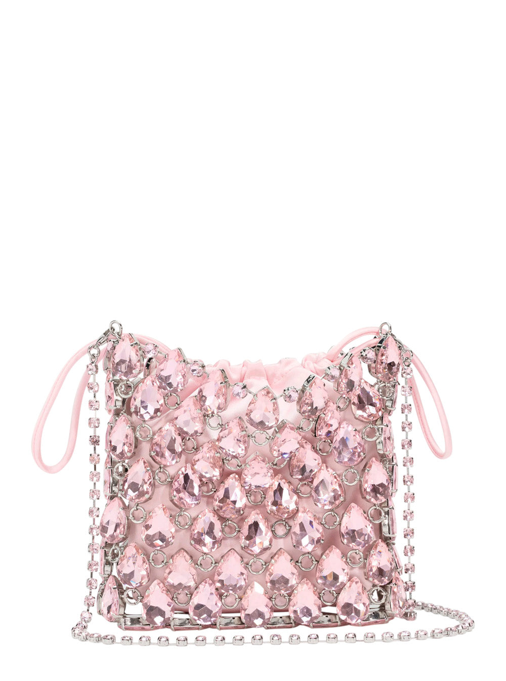 Self-Portrait Women Handbag 'Pink Crystal Chainmail Mini Bag' With Rhinestone Details - Tech Fabric - Pink - Women SELF-PORTRAIT