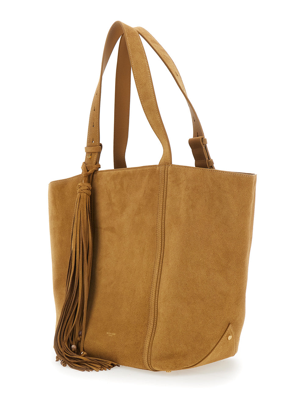 Golden Goose Women Shopping 24.7 Ew Regular Suede Body Antique Brass Metal Details Brown Leather Tote Bag With Antique Brass Metal Details For Women GOLDEN GOOSE