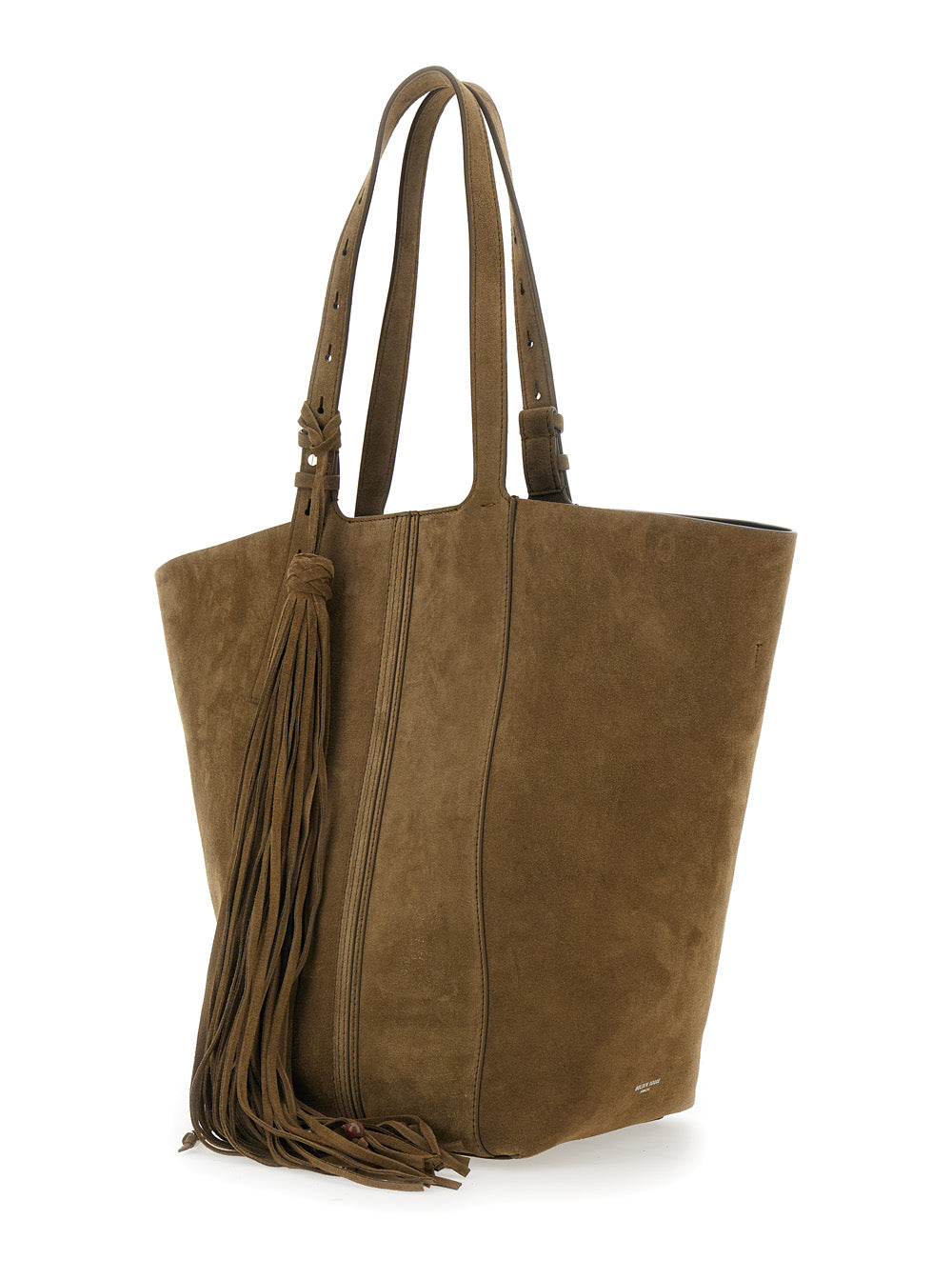 Golden Goose Women Tote Bag 'Shopping 24.7' In Suede Green With Nappa Fringes And Silver Metal Details For Women GOLDEN GOOSE