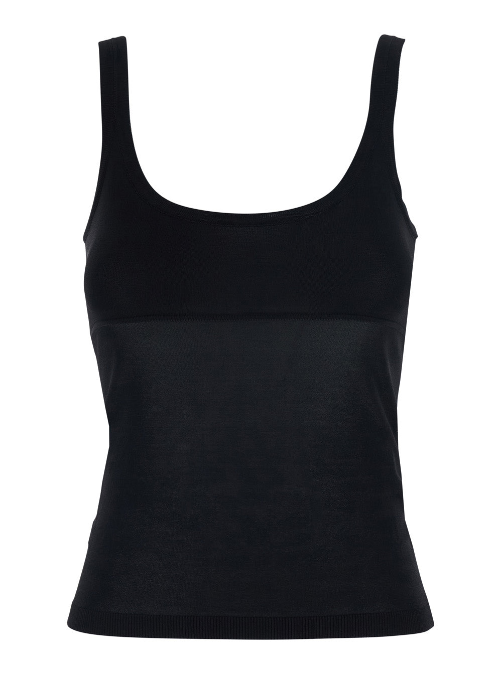Max Mara Women Black Top With Round Neck In Viscose Woman MAX MARA