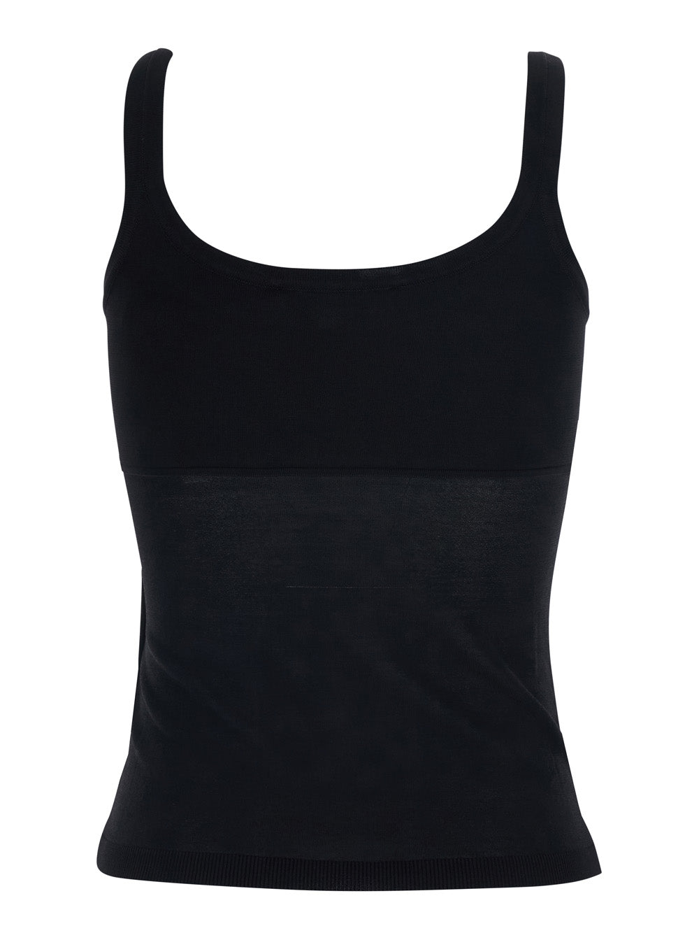 Max Mara Women Black Top With Round Neck In Viscose Woman MAX MARA