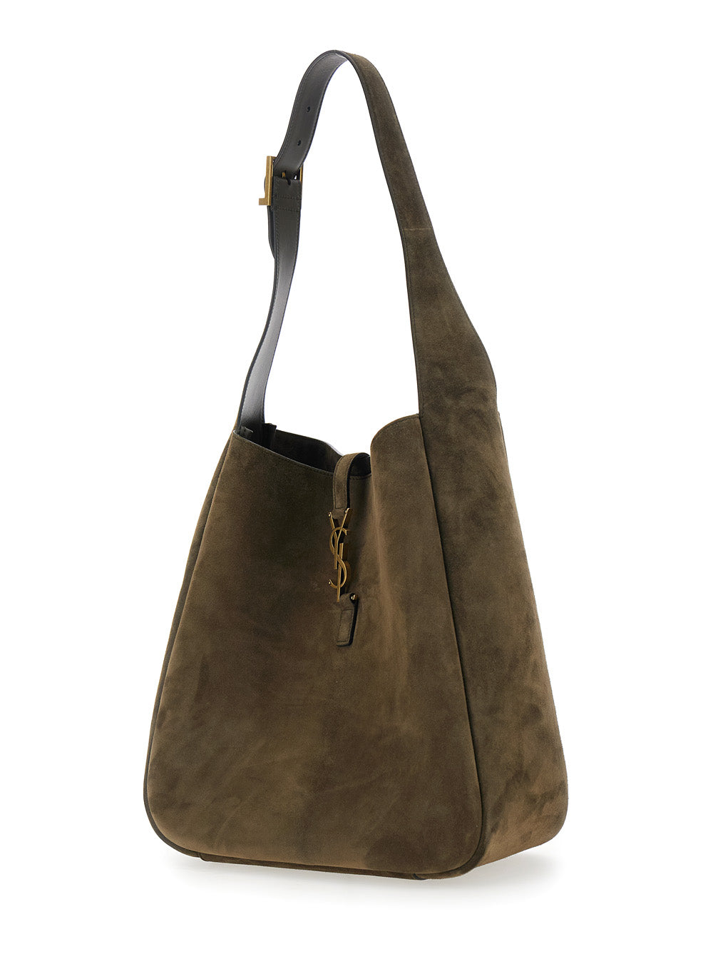 Saint Laurent Women Shoulder Bag 'Ysl Bo Mng L Le 5A7' With Triomphe Plate On The Front In Green Leather For Women SAINT LAURENT