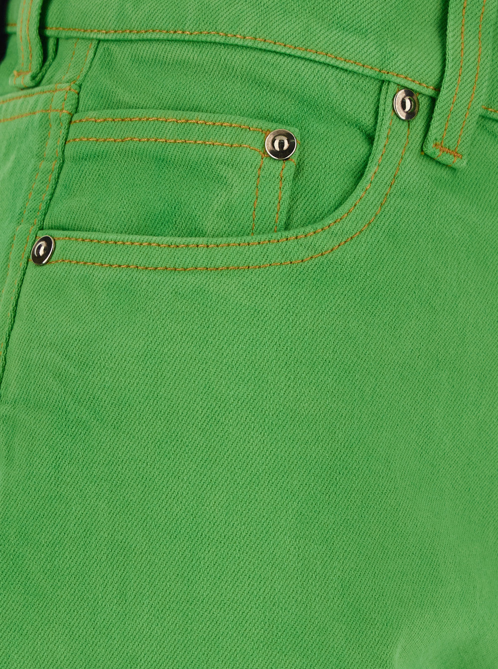 Versace Women 'Capri' Green Five-Pocket Jeans With Medusa Patch On The Back In Cotton For Women VERSACE