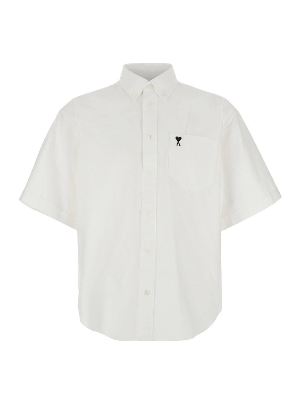 Ami Paris Men Quota -Boxy Short Sleeve Shirt With Button Down Collar And Embroidered Adc AMI PARIS