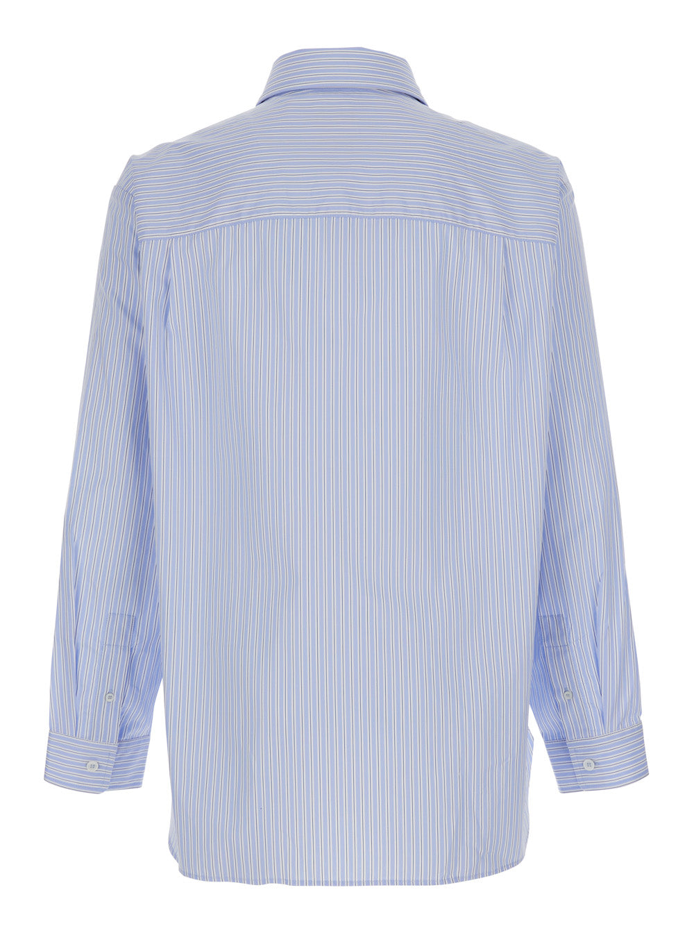 A.P.C. Men Light Blue Long-Sleeved Shirt With Classic Collar And Striped Motif In Cotton For Men A.P.C.