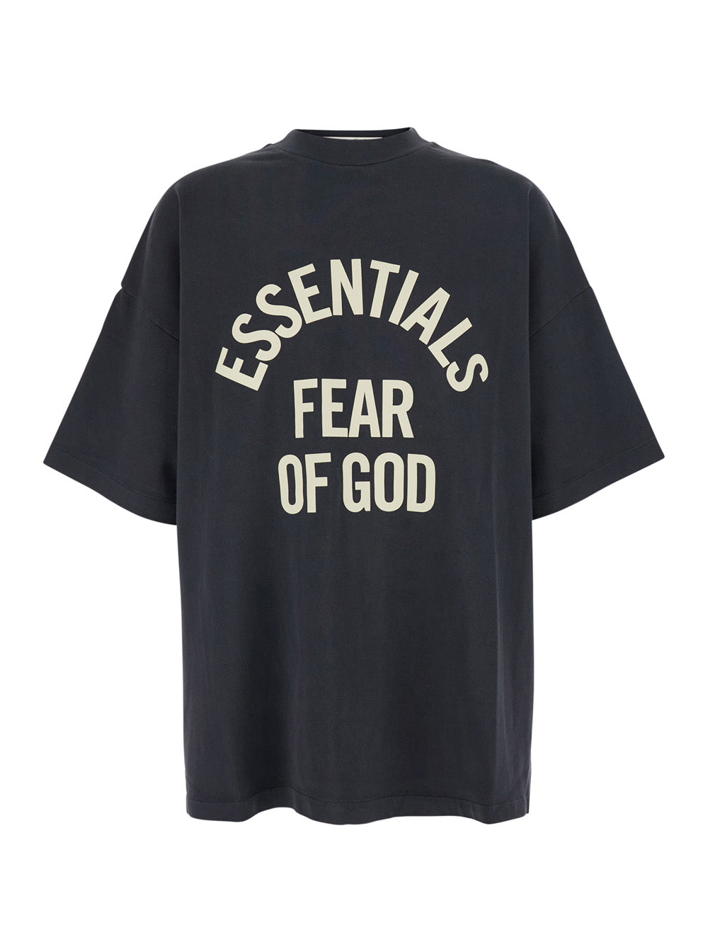 Fear Of God Men Black T-Shirt 'Campus 90'S Short Sleeve Tee Essentials' With Short Sleeves And Round Neck In Cotton For Men FEAR OF GOD