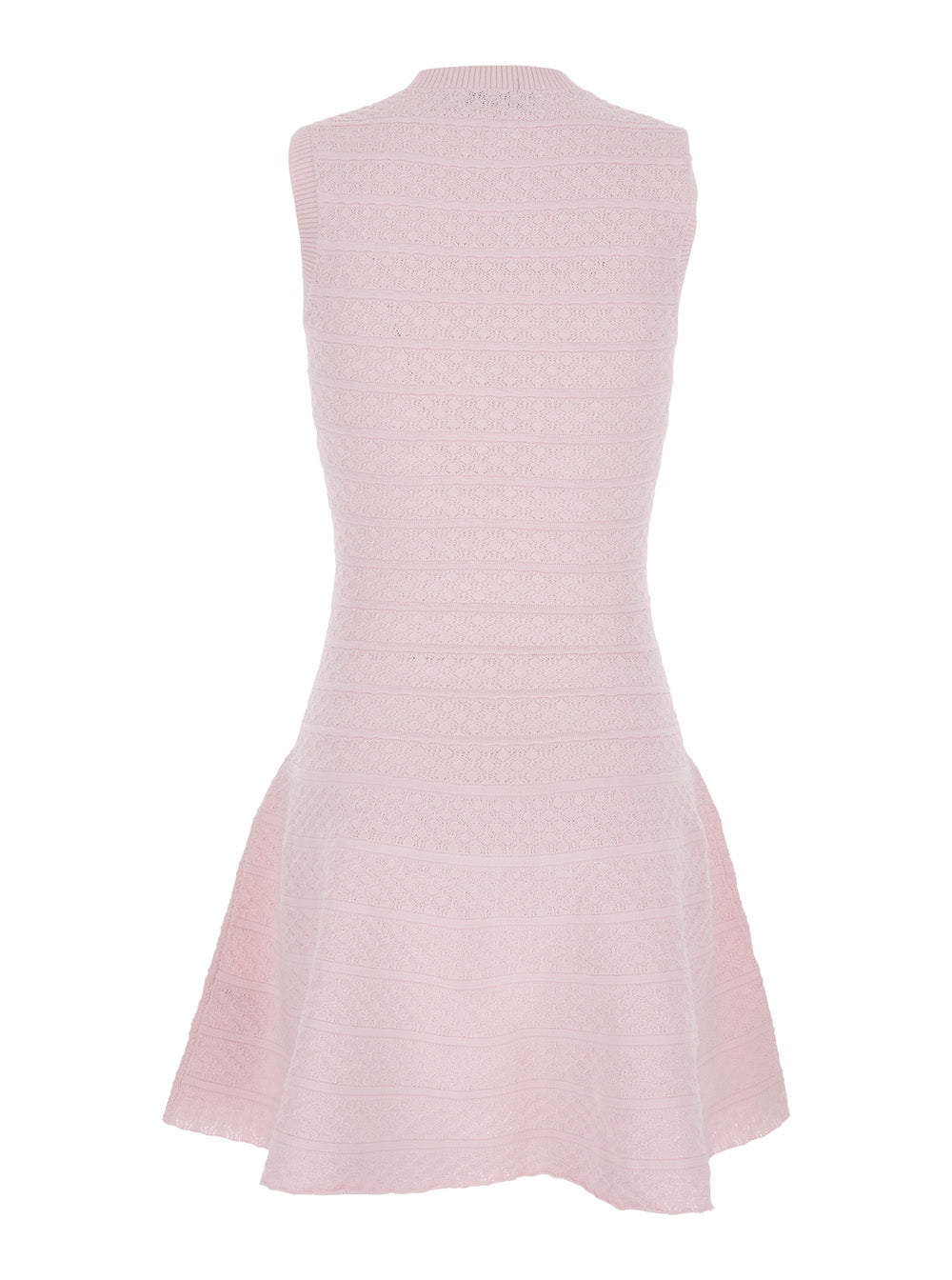 Self-Portrait Women Dress Mini 'Pink Pointelle Diamante Knit' Pink With Short Sleeves And Mesh Details In Knit Fabric For Women SELF-PORTRAIT