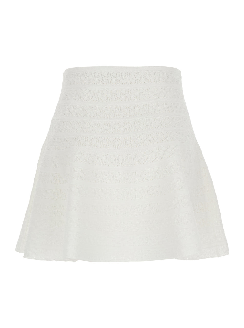 Self-Portrait Women White Pointelle Knit Mini Skirt SELF-PORTRAIT